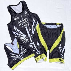 Betty Designs Brave Heart Racing Tri Set Womens XL Jersey Tank Shorts Sports Bra